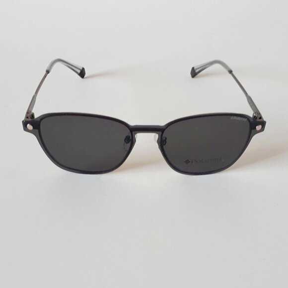 NWOT Polaroid gunmetal charcoal grey glasses with magnetic clip on lenses - Picture 10 of 10